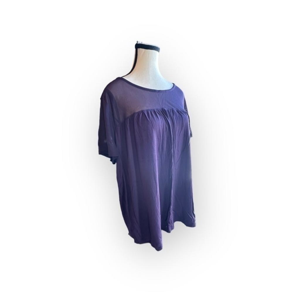 Women’s 2XL Reitmans Deep Purple Mesh Short Sleeve Top 18 20